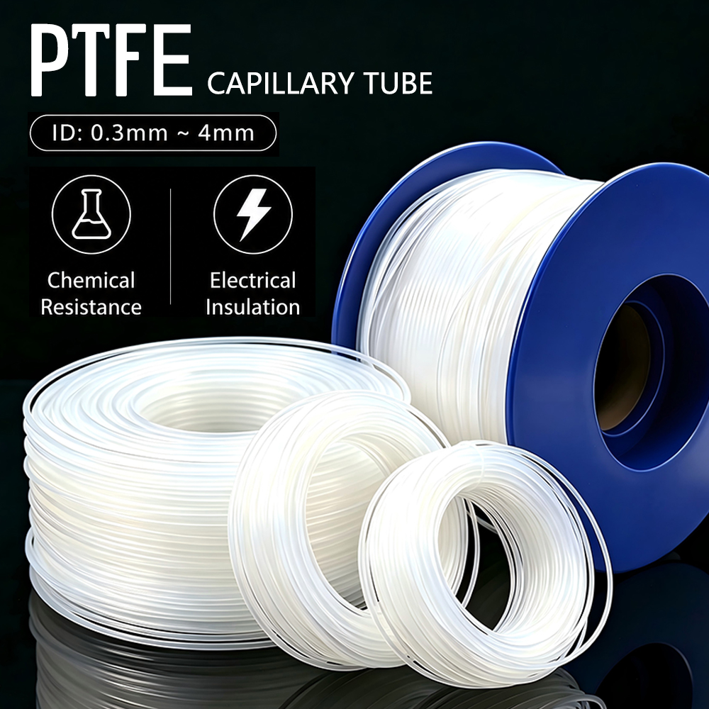 Ptfe Tube - 1-5M PTFE-Schlauch, Innendurchmesser 0,2-0,6-0,8-1-1,2-1,5-1,6-1,8-2-2,5-3-4-5 mm, F46